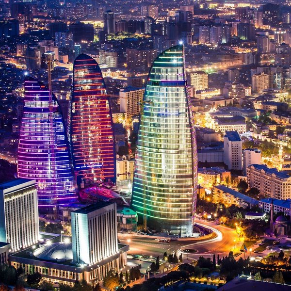 Баку ночью, Азербайджан